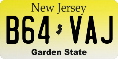 NJ license plate B64VAJ