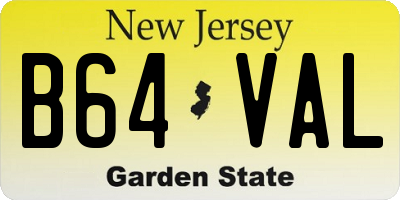 NJ license plate B64VAL