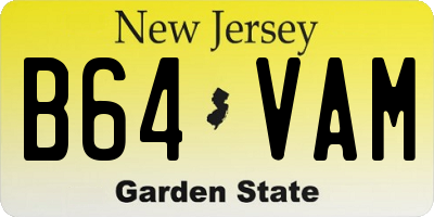 NJ license plate B64VAM