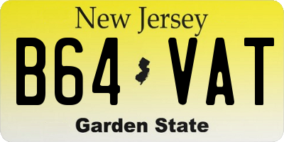NJ license plate B64VAT