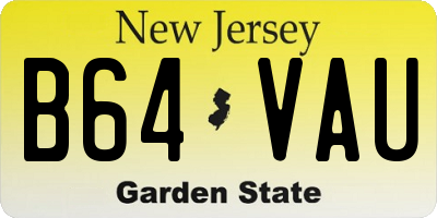 NJ license plate B64VAU