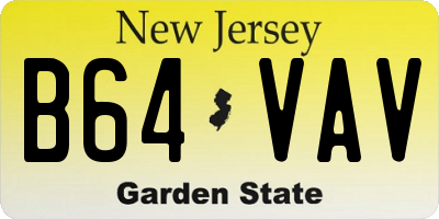 NJ license plate B64VAV