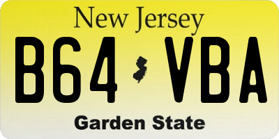 NJ license plate B64VBA