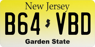 NJ license plate B64VBD