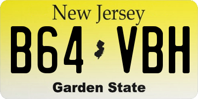 NJ license plate B64VBH