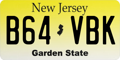NJ license plate B64VBK