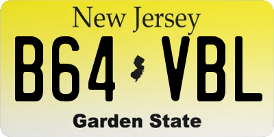 NJ license plate B64VBL