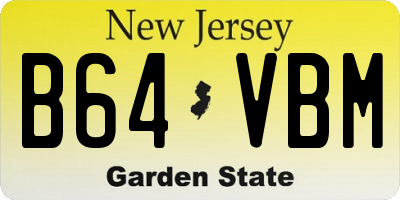 NJ license plate B64VBM