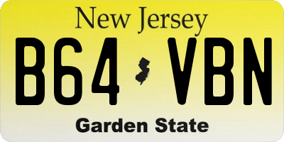 NJ license plate B64VBN