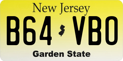 NJ license plate B64VBO