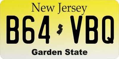 NJ license plate B64VBQ