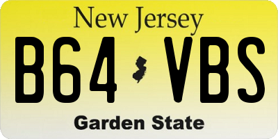 NJ license plate B64VBS