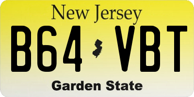 NJ license plate B64VBT