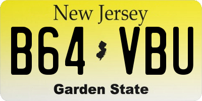 NJ license plate B64VBU