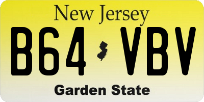 NJ license plate B64VBV