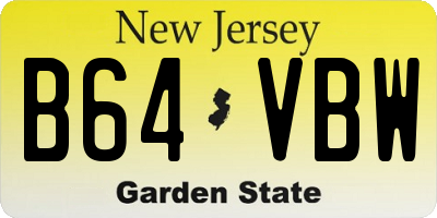 NJ license plate B64VBW