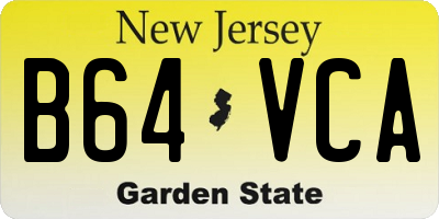 NJ license plate B64VCA