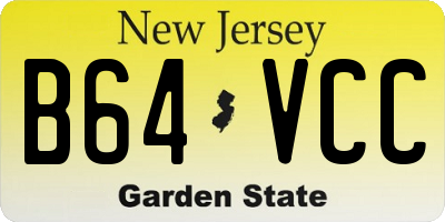 NJ license plate B64VCC
