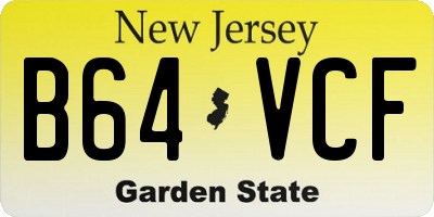 NJ license plate B64VCF