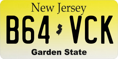 NJ license plate B64VCK