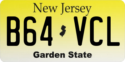 NJ license plate B64VCL