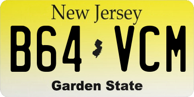 NJ license plate B64VCM
