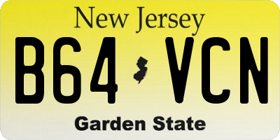 NJ license plate B64VCN