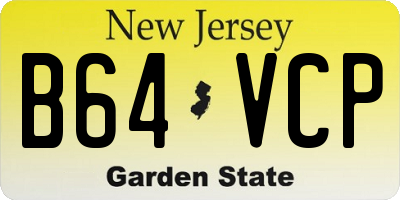 NJ license plate B64VCP