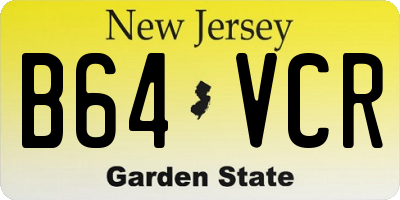 NJ license plate B64VCR