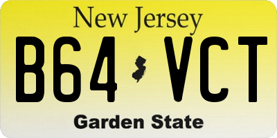 NJ license plate B64VCT