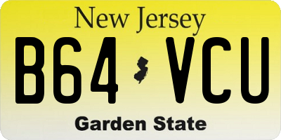 NJ license plate B64VCU