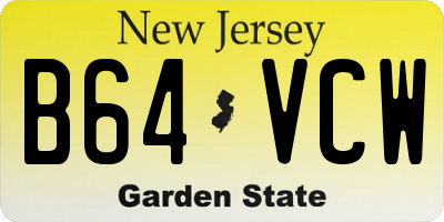 NJ license plate B64VCW