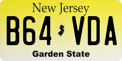 NJ license plate B64VDA