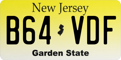 NJ license plate B64VDF