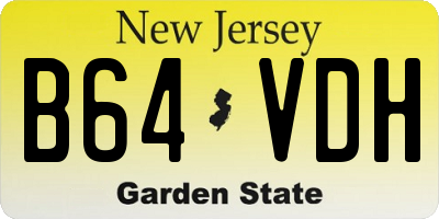 NJ license plate B64VDH