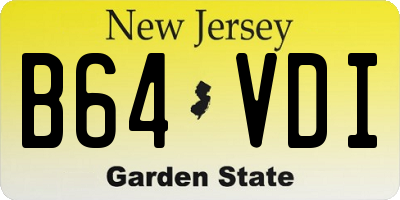 NJ license plate B64VDI