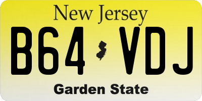 NJ license plate B64VDJ