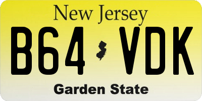 NJ license plate B64VDK