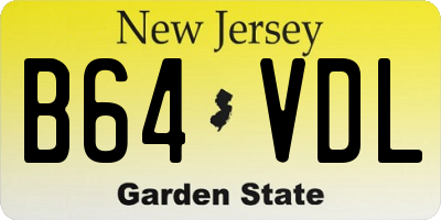 NJ license plate B64VDL