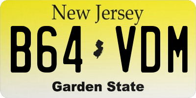 NJ license plate B64VDM