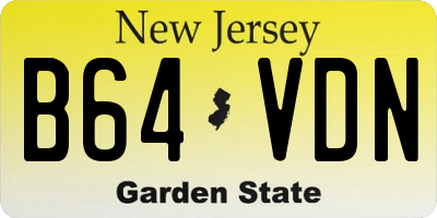 NJ license plate B64VDN