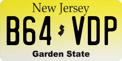 NJ license plate B64VDP