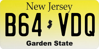 NJ license plate B64VDQ