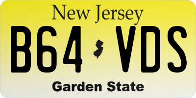 NJ license plate B64VDS