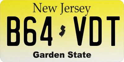 NJ license plate B64VDT