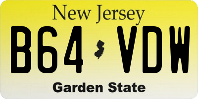 NJ license plate B64VDW