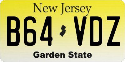NJ license plate B64VDZ
