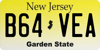 NJ license plate B64VEA