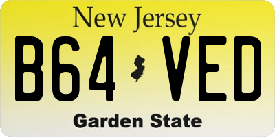 NJ license plate B64VED
