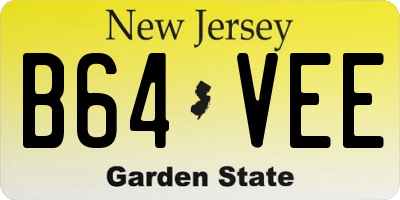 NJ license plate B64VEE